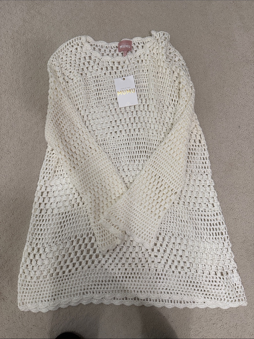 Show Me Your MuMu Cream Crochet Beach Coverup
